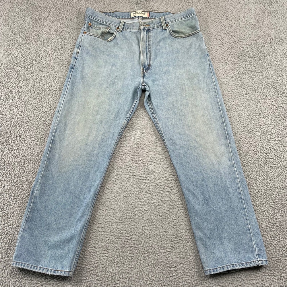 Levi's Jeans Mens 38x30 Blue 505 Regular Fit Straight Leg Light Wash Denim